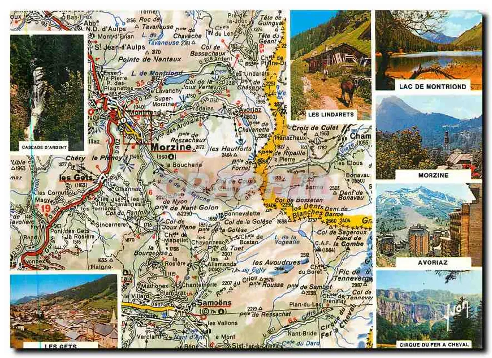 Les Gets, Morzine, Avoriaz — Les Lindarets, Lac de Montriond, Cirque du Fer à Cheval — Editore S.P.A.D.E.M. n° 10 74 0797 - Recto