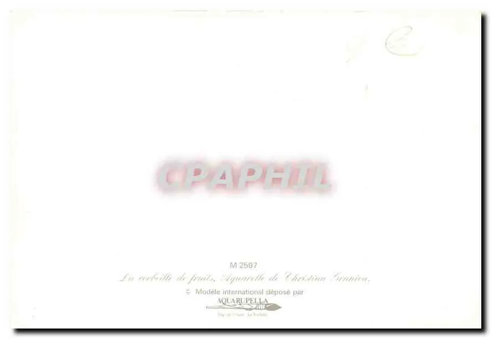 Natureza morta com frutas — Aquarela — Christian Gramica, M 2587, editor AQUARUPPELLA - Verso