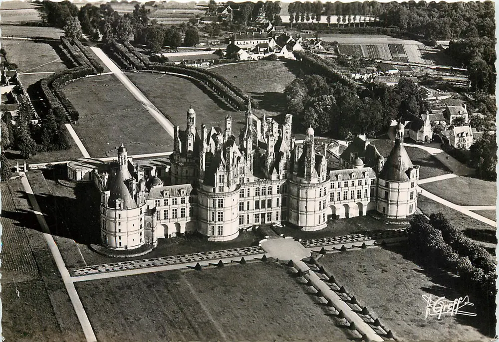 Chambord (Loir-et-Cher) — Luftbild — Die Schornsteine und Terrassen — Éditions GREFF - Vorderseite