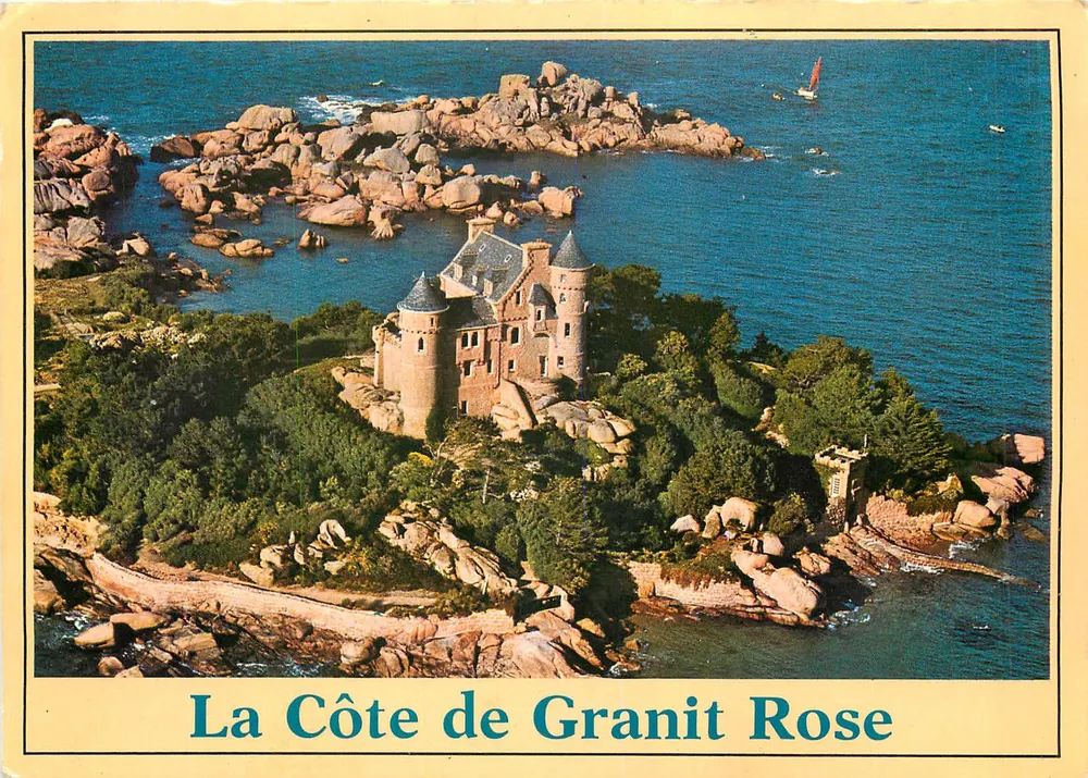 A Costa de Granito Rosa — Castelo de Costañères — Edições d'Art Jack, Tregastel - Frente