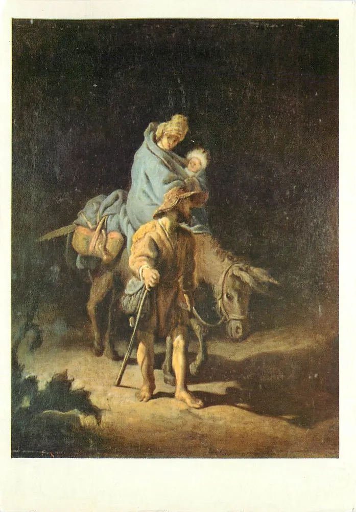 La fuga in Egitto — Rembrandt Van Ryn (1606-1669) — Éditions des Chefs-d'Œuvre du Musée de Tours, Série AB n°6/10 - Recto