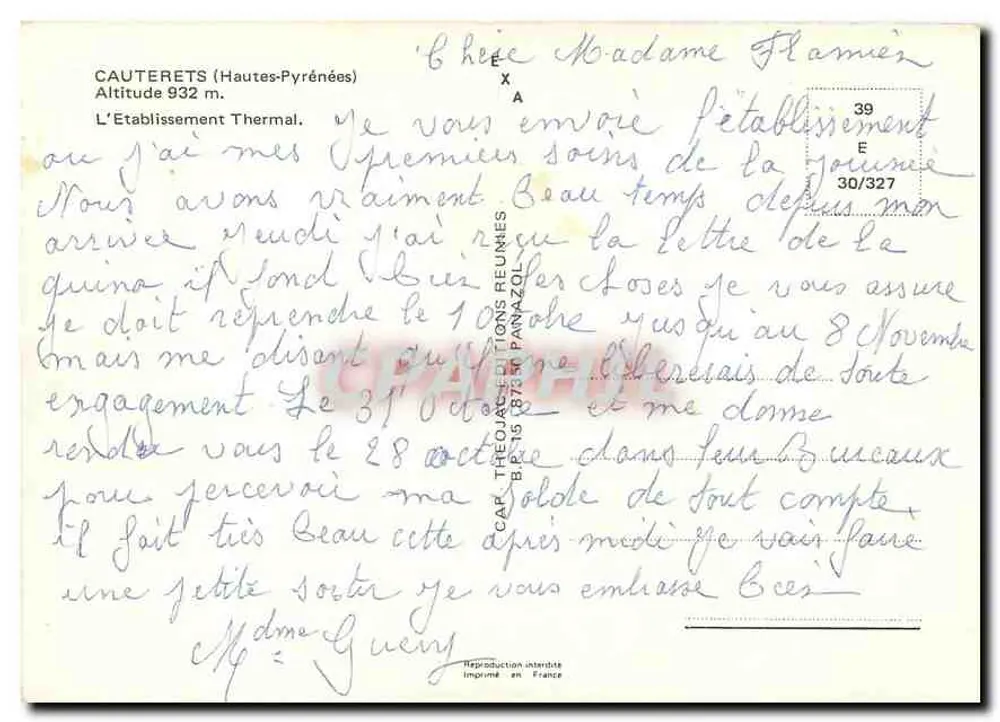 César — Estabelecimento Termal em Cauterets — Edições Reunidas - Verso