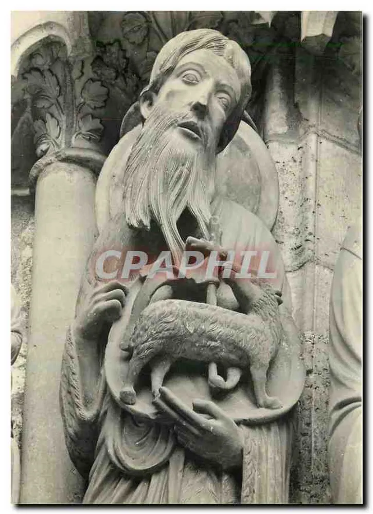 Chartres (Eure-et-Loir) — Katedra Notre-Dame, Wschodnie Wrotka: Święty Jan Chrzciciel — Wyd. Gaud, 16 rue J. Edelmaison, 92 - Awers