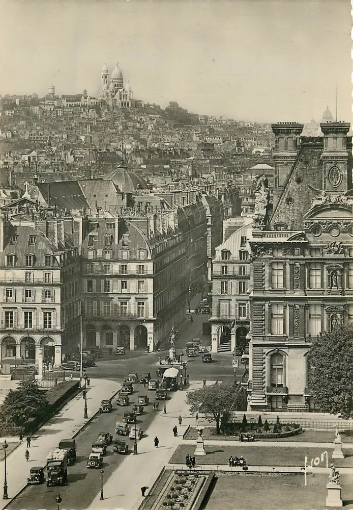 Paris — Place des Pyramides, Butte Montmartre und Sacré-Cœur — Éditions d'Art Yvon - Vorderseite