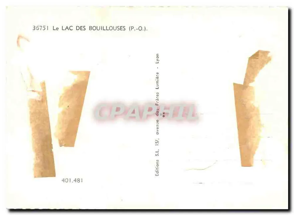 Lago das Bouillouses — P.O. — Edições S.L. 157, avenue des Frères Lumière - Lyon - Verso