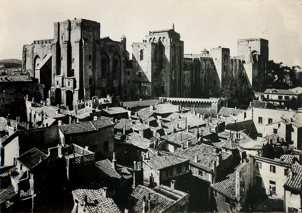 Avignon — Palácio dos Papas — vista aérea — Edições Rella - Frente