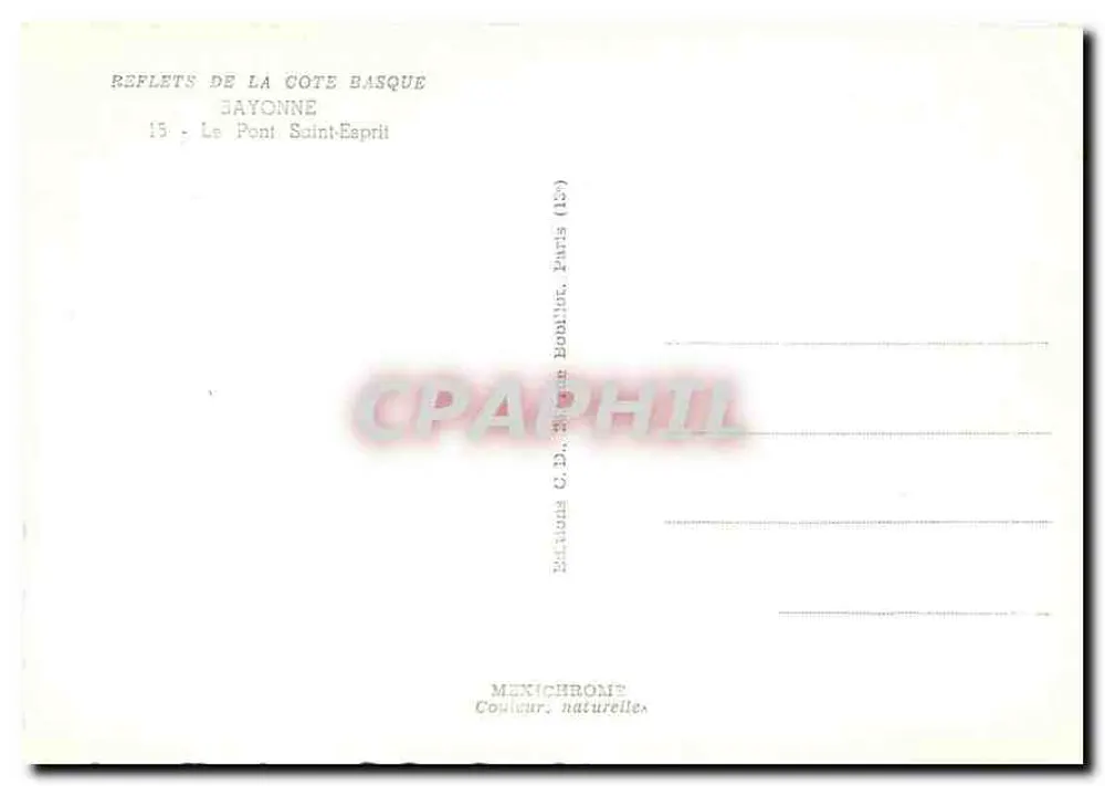 Bayonne — O Ponte Saint-Esprit — Edições C.D. MéniChrome - Verso