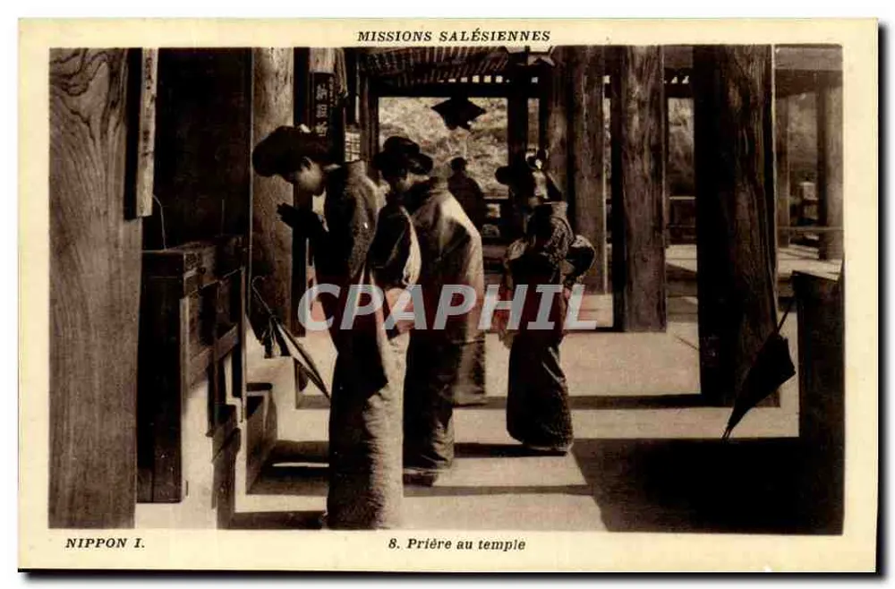 Gebet am Tempel — Salesianische Missionen — Nippon I, Nr. 8 - Vorderseite