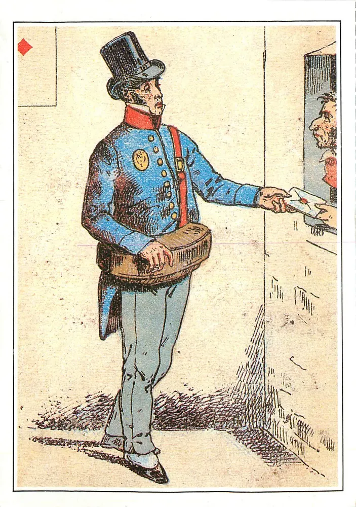 Correio — Carregador de correio em uniforme azul — L'Express - Frente