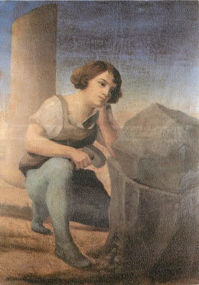Junge Frau sitzend — Malerei — Fondation Musée maçonnique, Grande Loge de France, n° 01/83 - Vorderseite