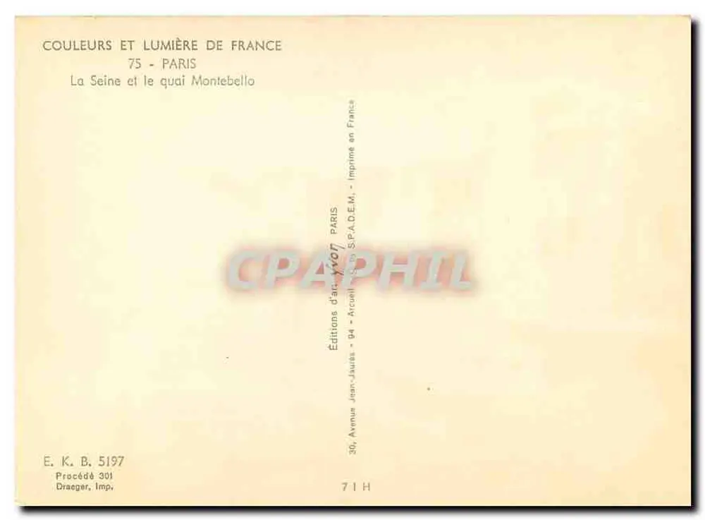La Sena y el muelle Montebello — París — Ediciones Jean-Jaurès - Reverso