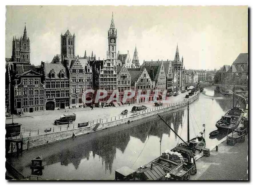 Uitzicht op de Grand-Place en het kanaal in Gent — uitgever Thill, n° 7 - Voorkant