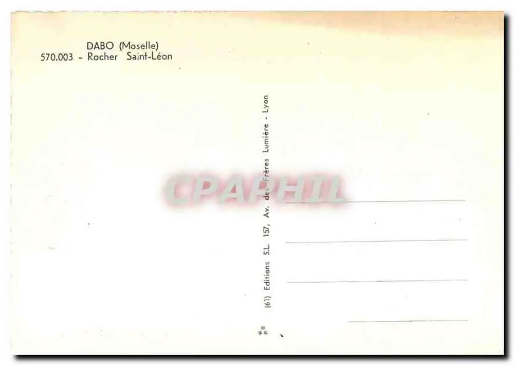 Dabo (Moselle) — Rocher Saint-Léon — Éditions S.L. Lyon - Verso