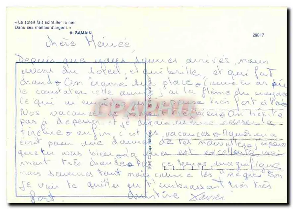 Felsige Küste — funkelnde See — Verleger IRIS, Nr. 20017 - Rückseite