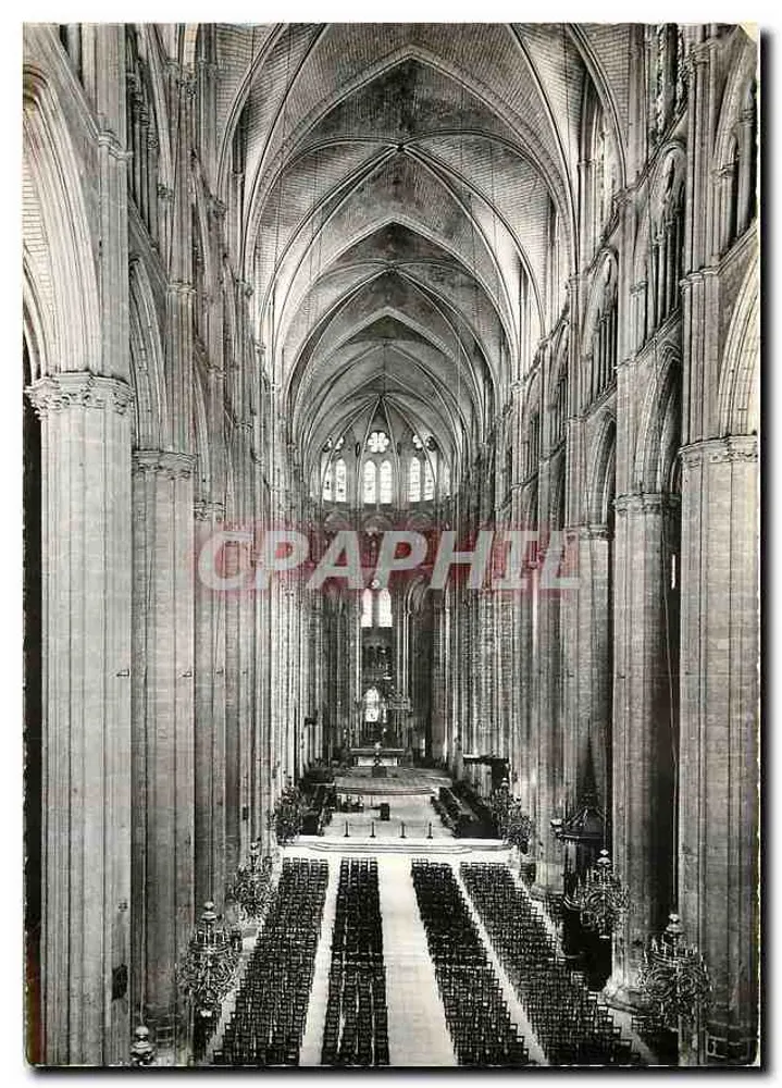Catedral de San Etienne de Bourges — La Nave vista hacia el Presbiterio — Colección Catedral de Bourges - Anverso
