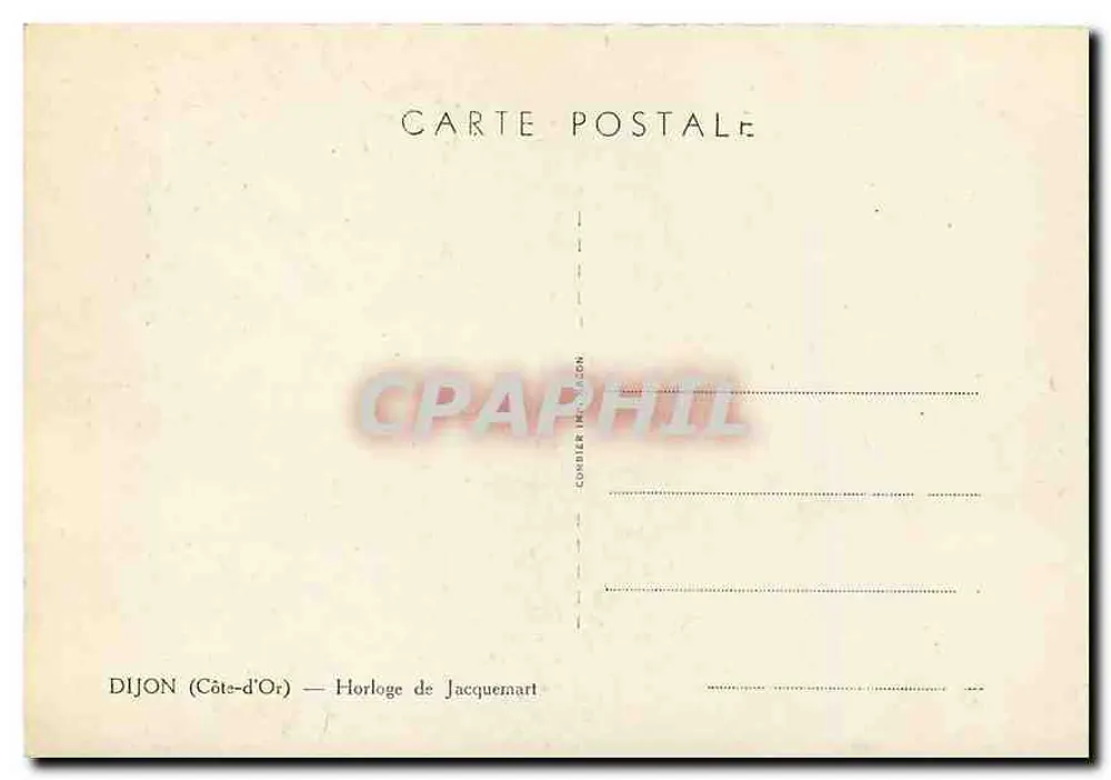 Dijon (Côte-d'Or) — Relógio de Jacquemart — editor Combier - Verso