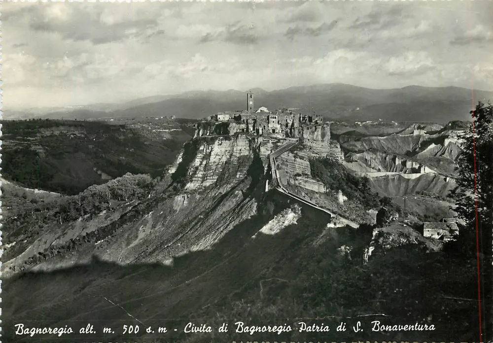 Bagnoregio — Panoramablick auf das Dorf am Felsen — Ediz. Gambacorta Ernesto & Figli - Vorderseite