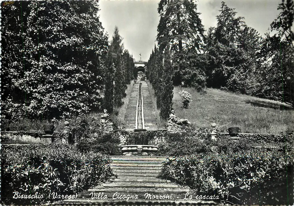 Bisuschio (Varese) - Villa Cicogna Morroni - La cascata - Anverso
