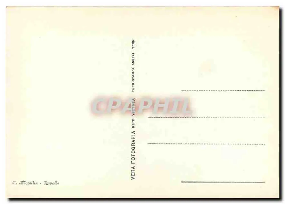 S. Michele di Pagana — vista do lago com vela — G. Moccellin, Rapallo, n°302 - Verso