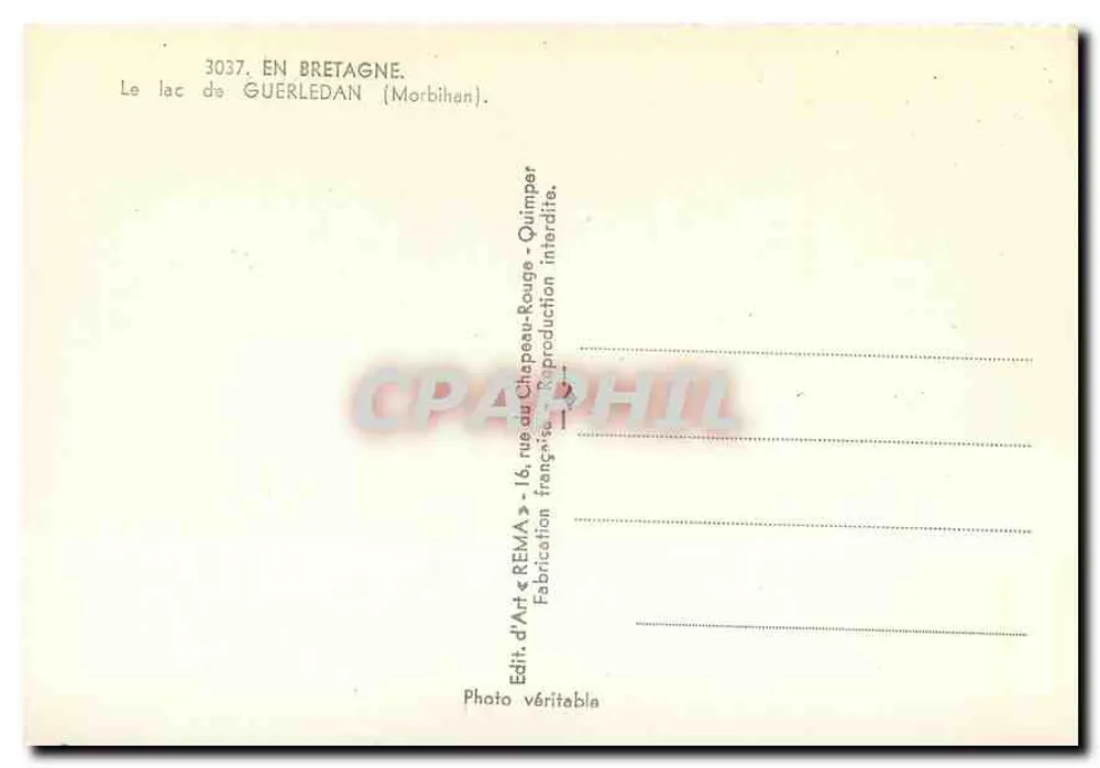 O lago de Guerledan — Morbihan — Edição d'Art REMA - Verso