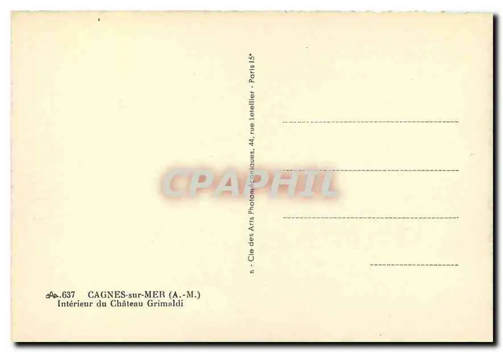 Interior do Castelo Grimaldi — Cagnes-sur-Mer — Cie des Arts Photographiques, Paris - Verso