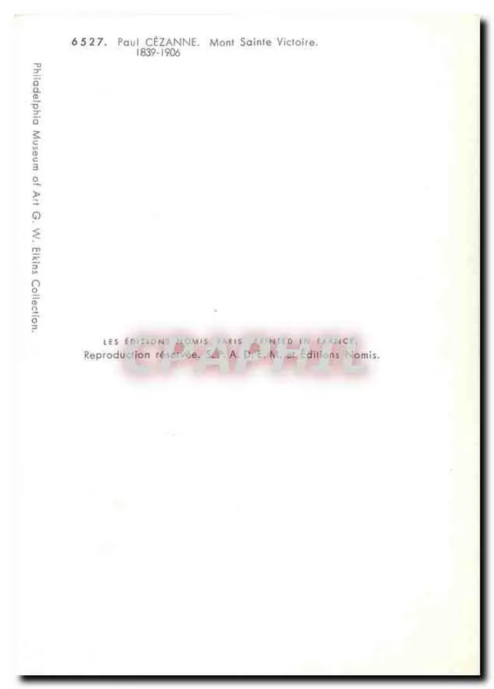 माउंट सेंट-विक्टोइयर — पॉल सीज़ान, 1899-1906 — एडिशन्स नोमिस, संख्या 6527 - पीछे