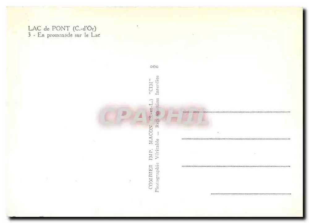 See von Pont (C.-d'Or) — Spaziergang am See — Combiér Imp. Macon - Rückseite