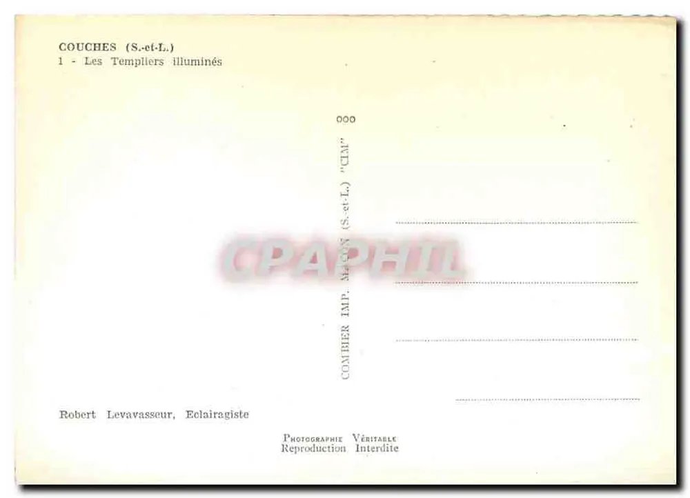Couches (S.-et-L.) — The Illuminated Templars — Comtier Publisher (S.-et-L.) - Back