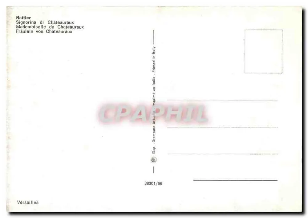 Jovem mulher com águia — cerca de 1966 — Nattlier, série 38301/66 - Verso