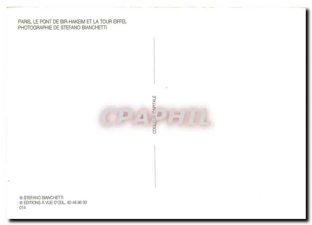 Paris, o Ponte de Bir-Hakeim e a Torre Eiffel — Fotografia de Stefano Bianchetti, edições Vue d'Œil, n° 014 - Verso