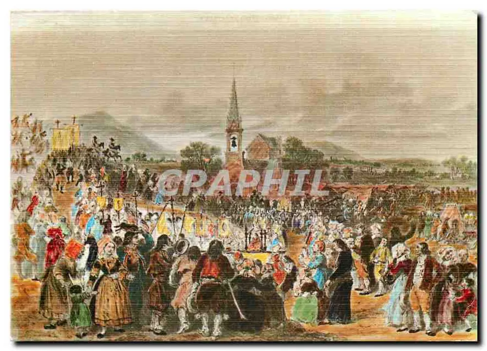 O perdão de Sainte Anne la Palud — Lithografia contemporânea, 1865 — Edições d'Art Jos, Brest - Frente