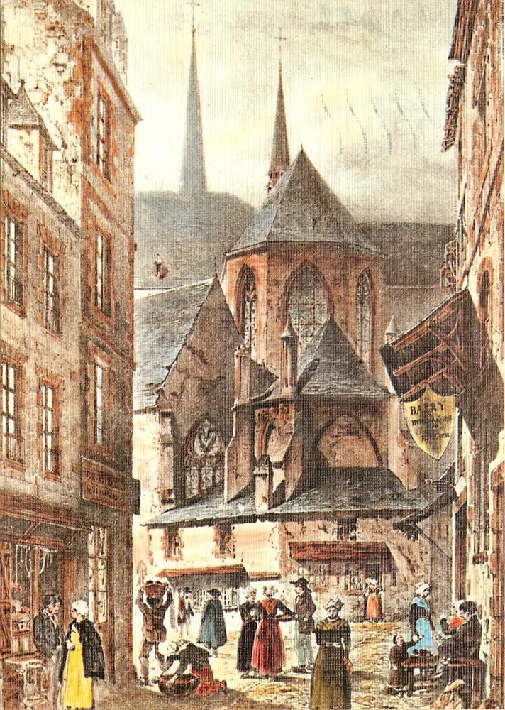 Saint-Brieuc — The Apse of the Cathedral — Lithograph by Monthélier, late 19th century — Art Editions JOS. De Daré - Front