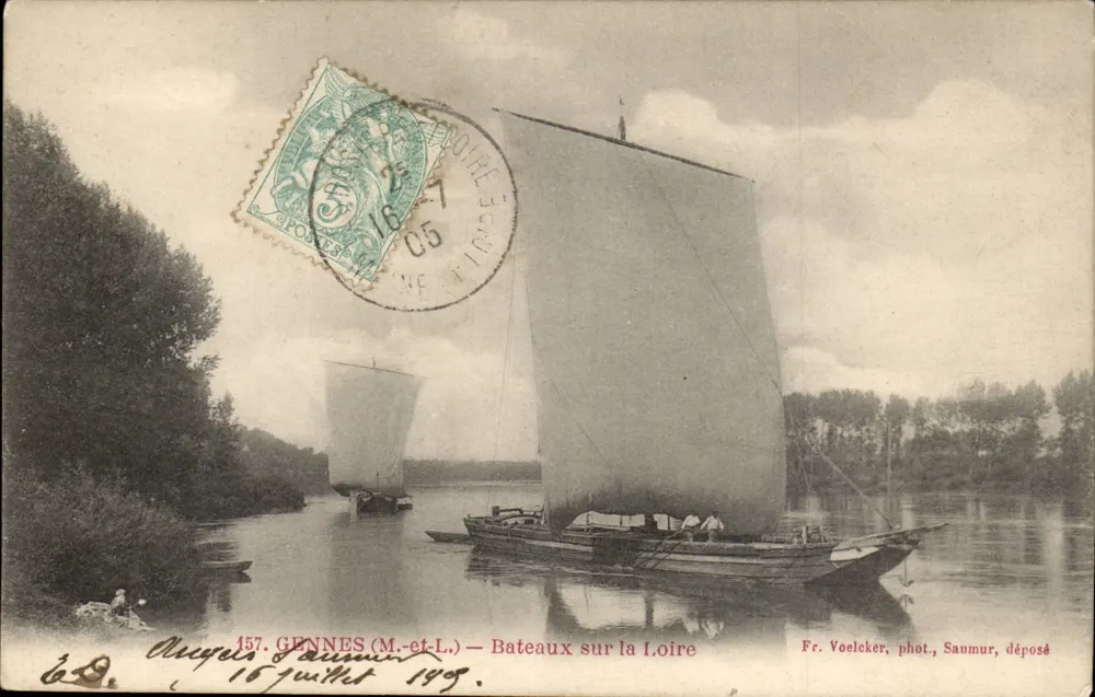 Gennes (M.-et-L.) — Barcos na Loire — Fr. Voelcker, fot., Saumur, depositado - Frente
