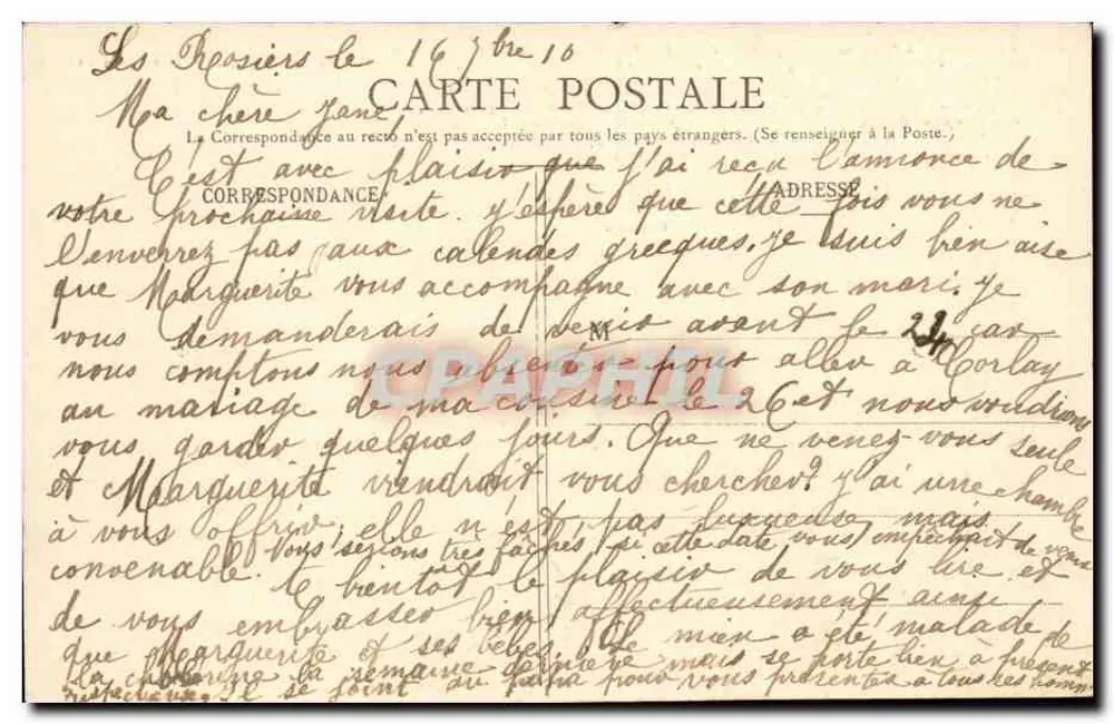 Ruines du Château de Trèves (M.-et-L.) — poème de FIERCŒUR — Imprimeries Réunies, Nancy - Verso