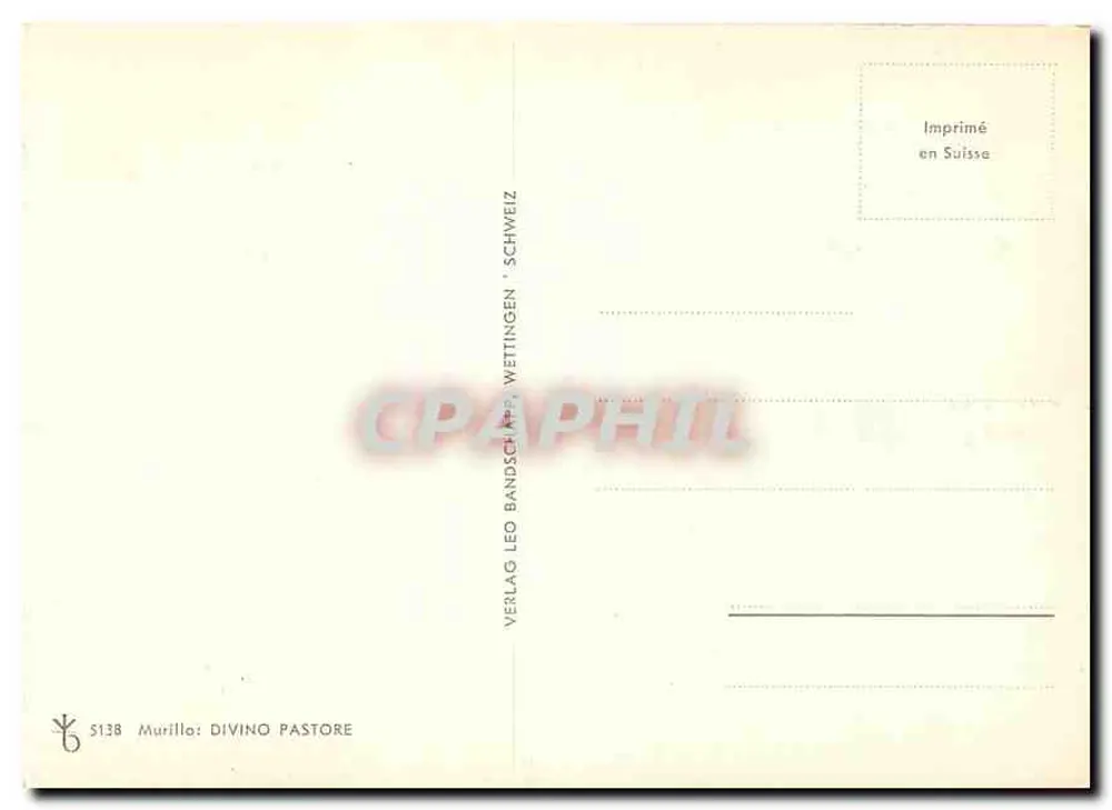Divino Pastore — obra de El Greco — editor Verlag Leo Bandschap, Wettlingen - Verso