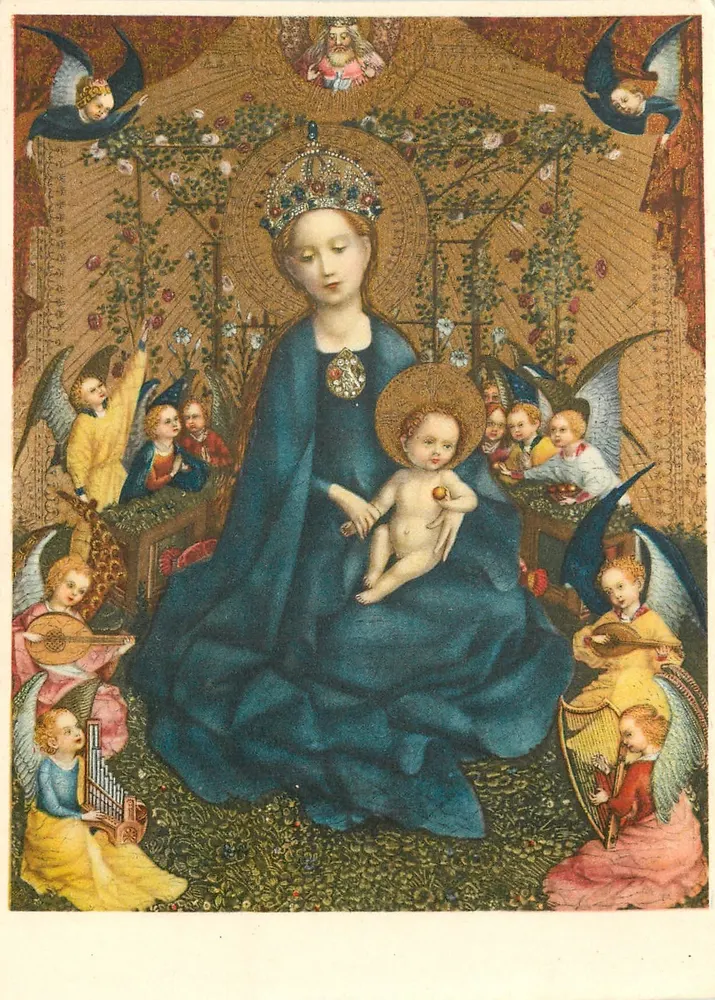 Madonna im Rosenhag — St. Lochner — Verlag Woldemar Klein, Berlin-Wilmersdorf, n° K 24 - Frente