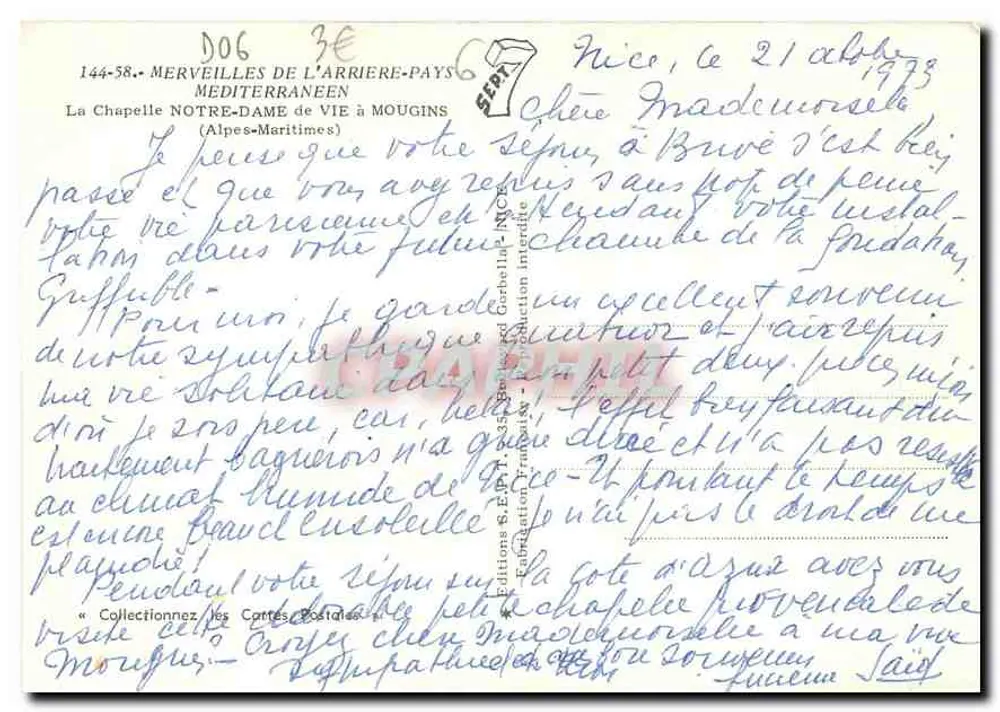 Die Kapelle Notre-Dame de Vie in Mougins — Alpes-Maritimes — Éditions S.E.P. S.A.S.S. - Rückseite