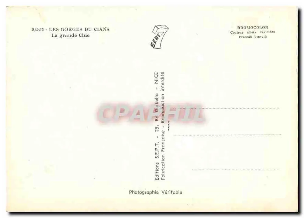 As Gorges do Cians — A grande Clue — Éditions SEPT - Verso