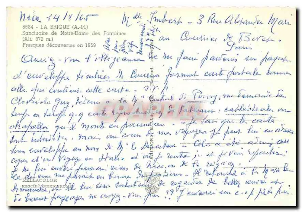 Heiligtum Notre-Dame des Fontaines — Die Jungfrau in der Herrlichkeit — A.M. (La Brigue) - Rückseite