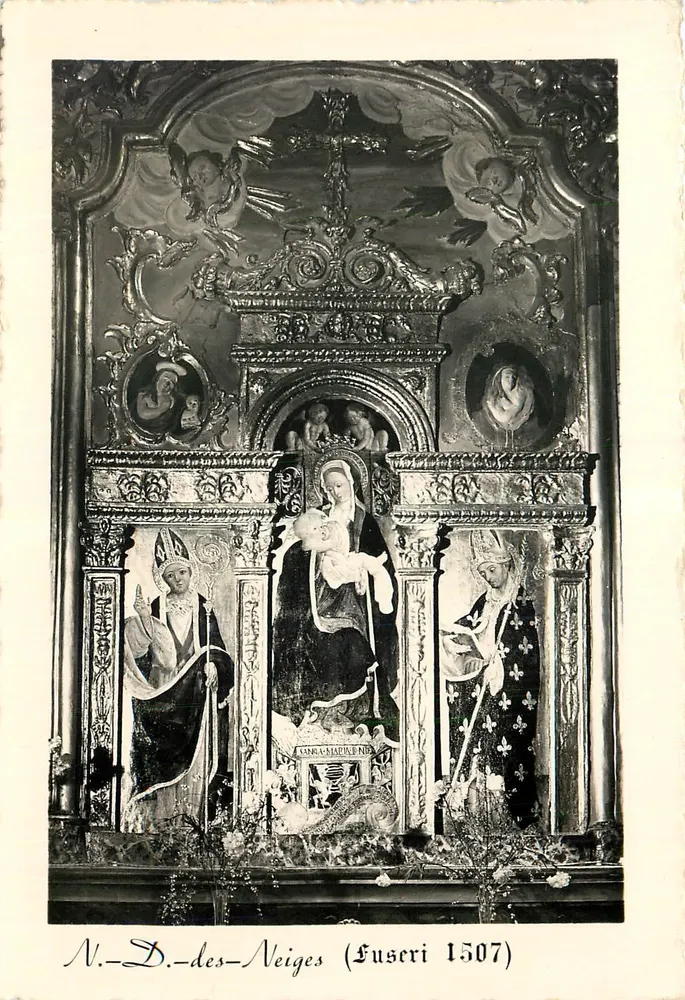 Maria vom Schnee (Fuseri 1507) — Altar der Kirche — Verlag Rella, Nr. 6503 - Vorderseite