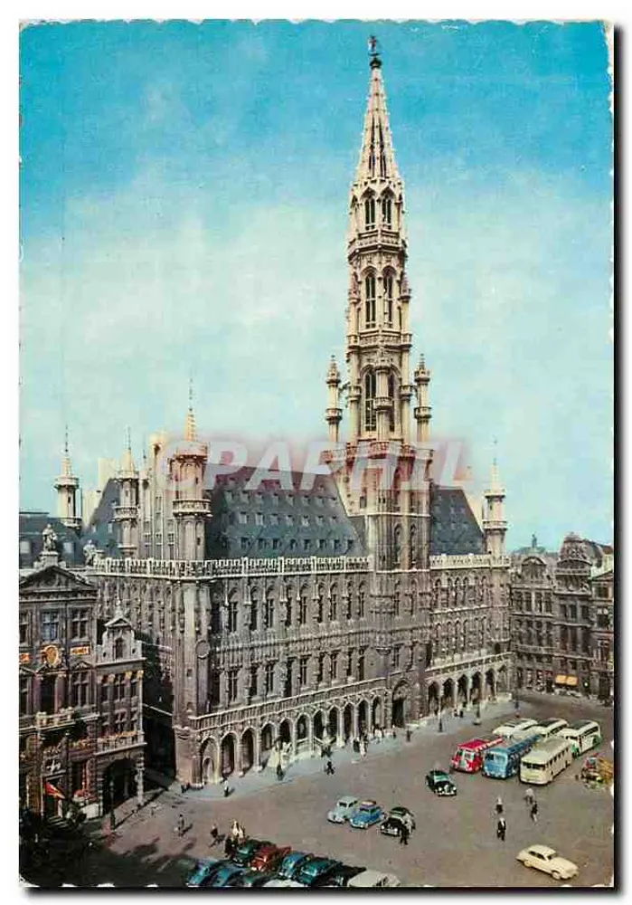 Brüssel: Grand-Place, Rathaus — Luftaufnahme — belgische Druckerei - Vorderseite