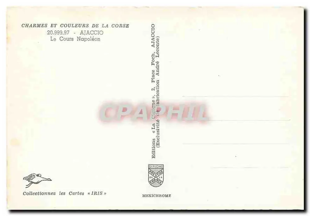 Ajaccio — O Cours Napoléon — Edições IRIS - Verso