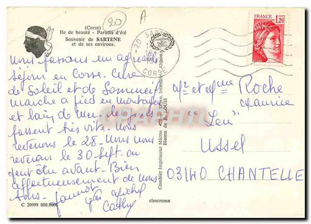 Sartène — Tag des Karfreitags — Erinnerung an Sartène und ihre Umgebung — Verlag: Bisson de R. Louis - Rückseite