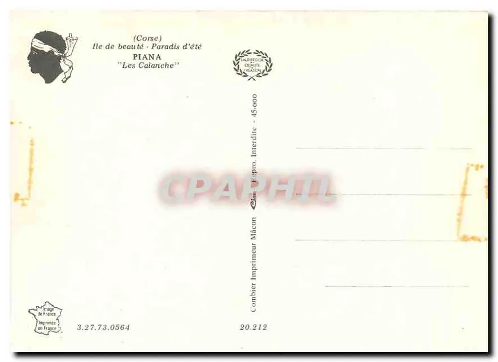 Les Calanche — Piana (Korsika) — Imprimeur Combier - Rückseite