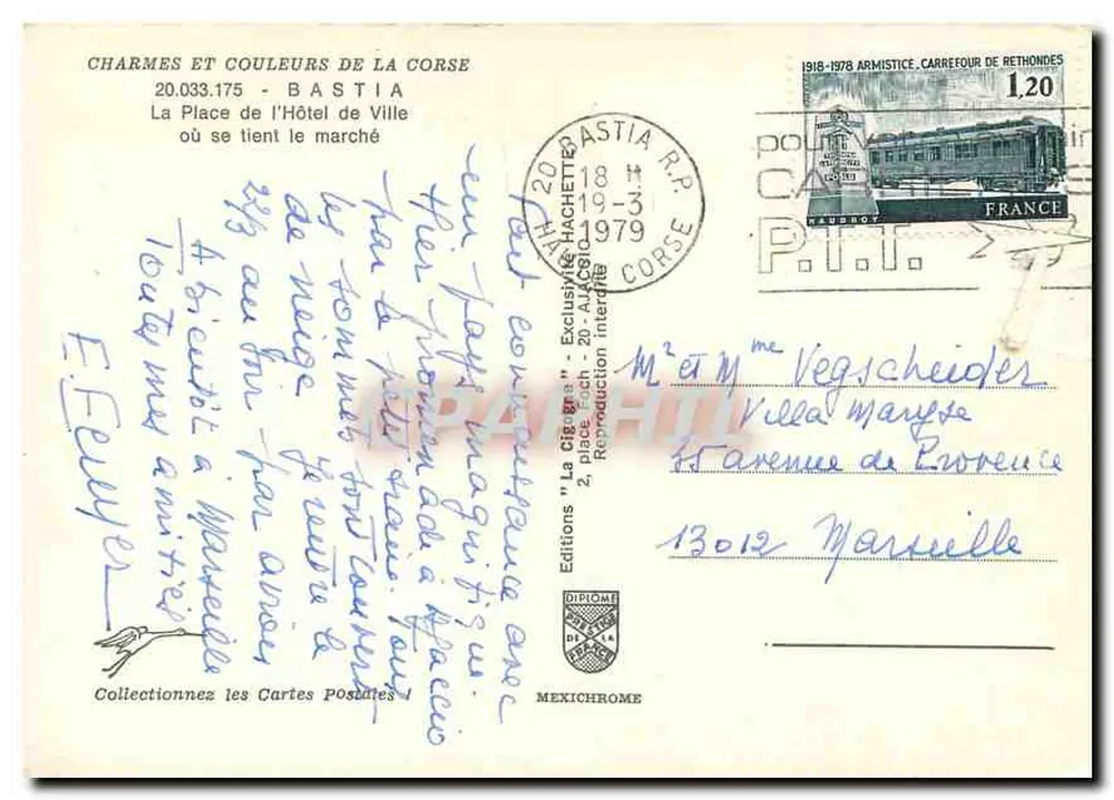 Bastia — Place de l'Hôtel de Ville — IRIS Editions - Rückseite