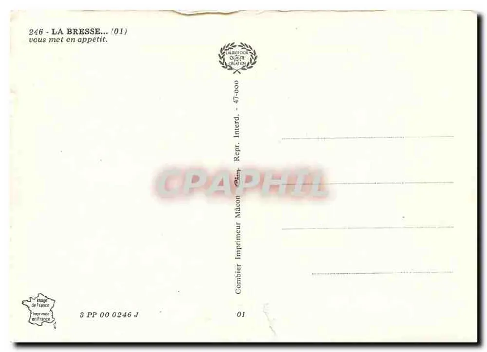 ला ब्रेस — आपको भूख लगा देता है — इम्प्रिंट कॉम्बियर, मैकॉन - पीछे