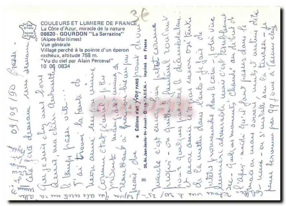 Gourdon — La Sarrazine — Éditions d'Art Jean-Jaurès - Verso