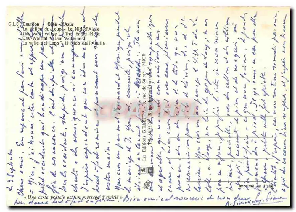 Der Adlerhort — Die Schlucht des Wolfs — Verlag GILGETTA, Nizza - Rückseite