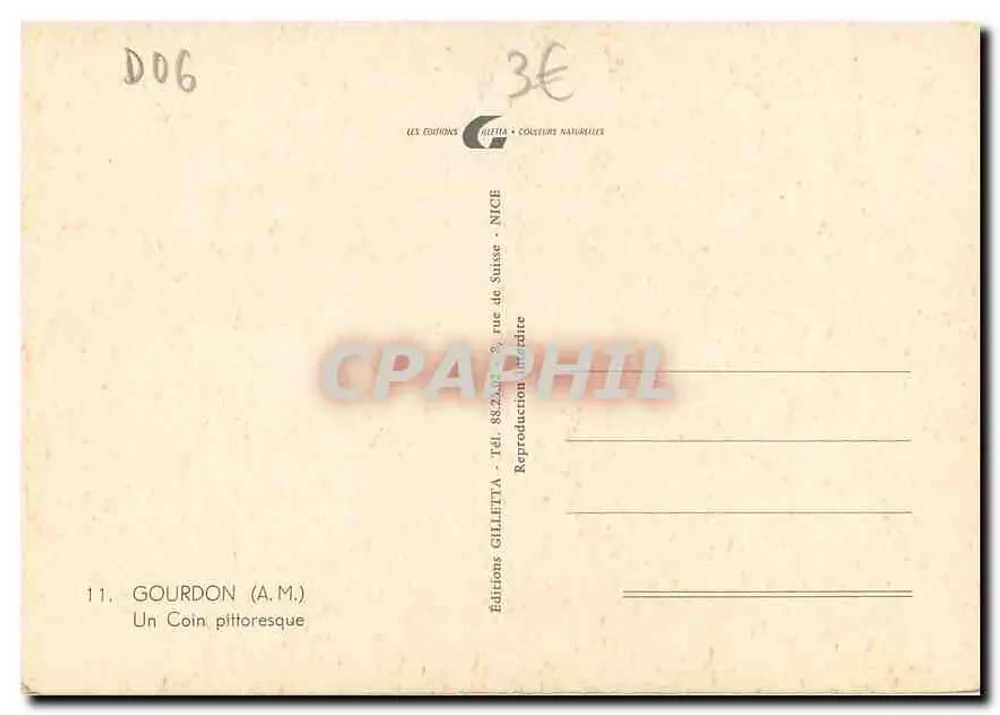 Gourdon (A.M.) — Um canto pitoresco — Éditions Gilletta, Nice - Verso