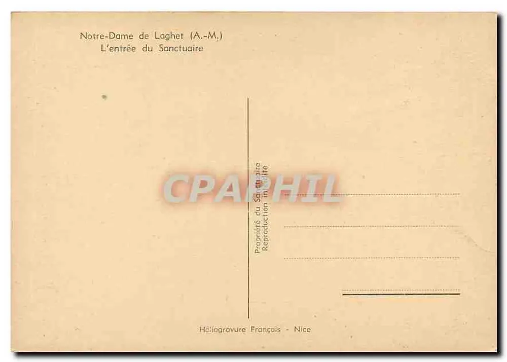 Notre-Dame de Laghet (A.-M.) — L'entrée du Sanctuaire — Héliogravure François - Nice - Verso